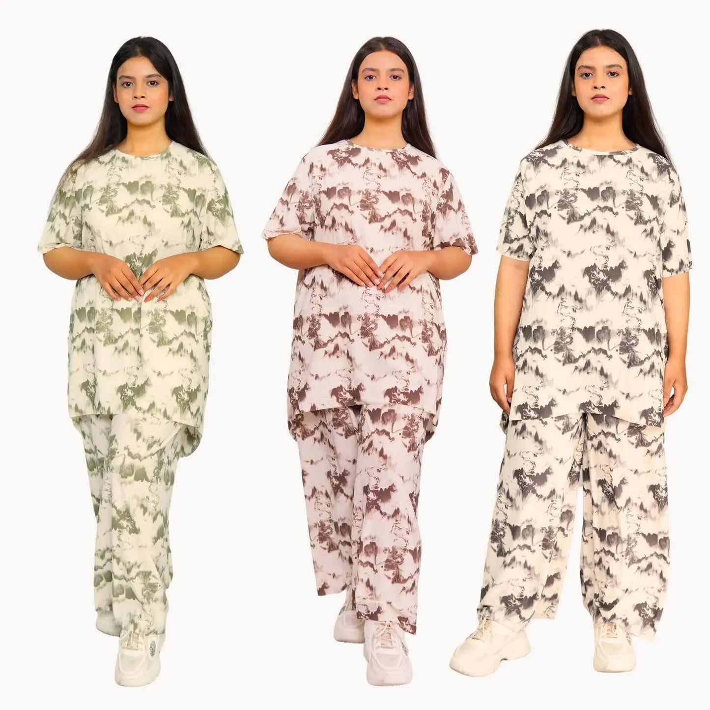 Cozy Dye-Print Half Sleeve Lounge Set| Comfortable Homewear for Women (Copy) (Copy) Timeless women wear